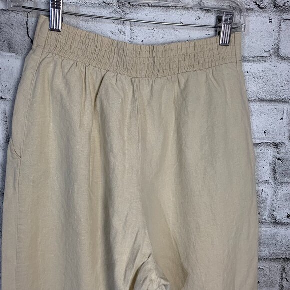 Vintage 90s Linen Blend Pleated High Rise Tapered Casual Trousers Dress Pants - Picture 5 of 14